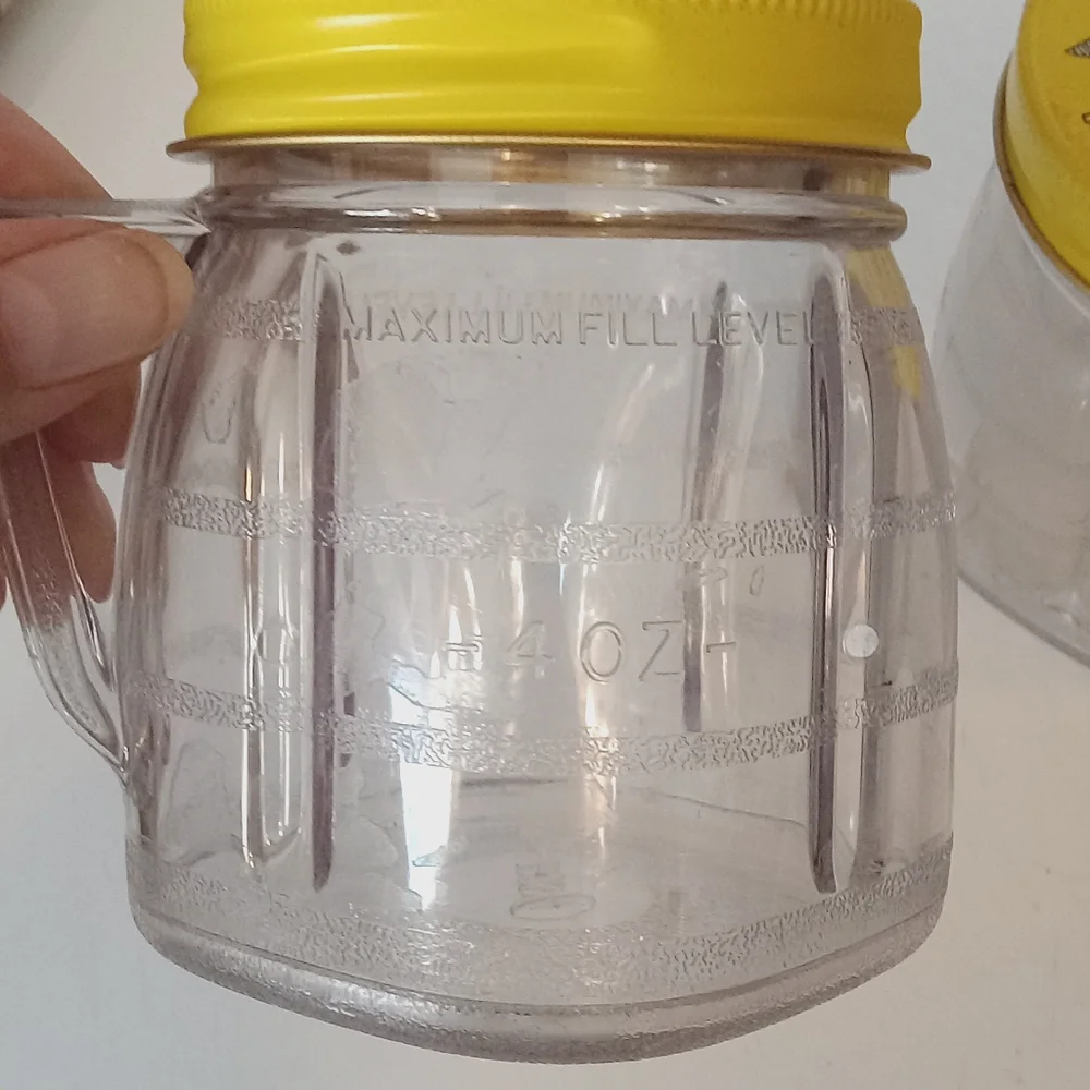 Lot of 2 Vintage Osterizer Mini Blend Containers 8 oz Plastic Blender Jars